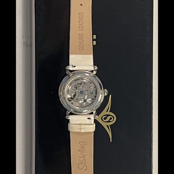 Stuhrling Original Automatic 108E Heart Ladies Skeleton Watch